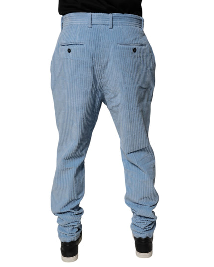Dolce & Gabbana Light Blue Corduroy Cotton Skinny Denim Jeans