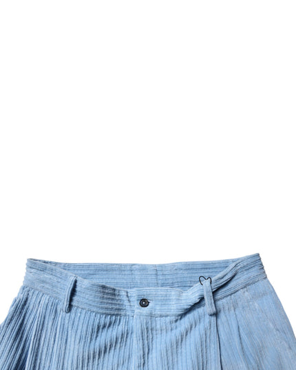 Dolce & Gabbana Light Blue Corduroy Cotton Skinny Denim Jeans