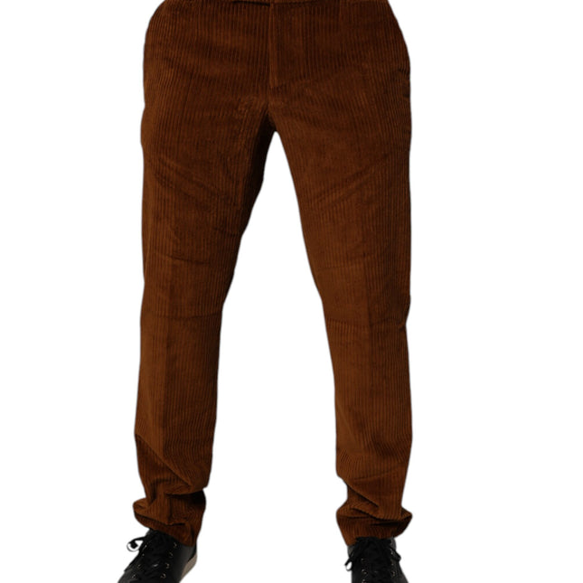 Dolce & Gabbana Dark Brown Corduroy Cotton Skinny Denim Jeans