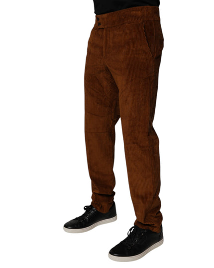 Dolce & Gabbana Dark Brown Corduroy Cotton Skinny Denim Jeans