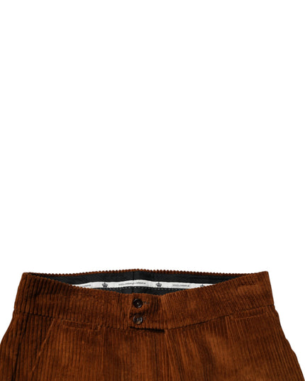 Dolce & Gabbana Dark Brown Corduroy Cotton Skinny Denim Jeans