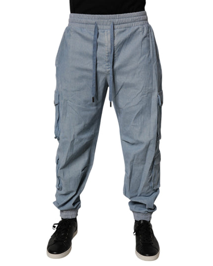 Dolce & Gabbana Light Blue Cotton Jogger Cargo Men Denim Pants