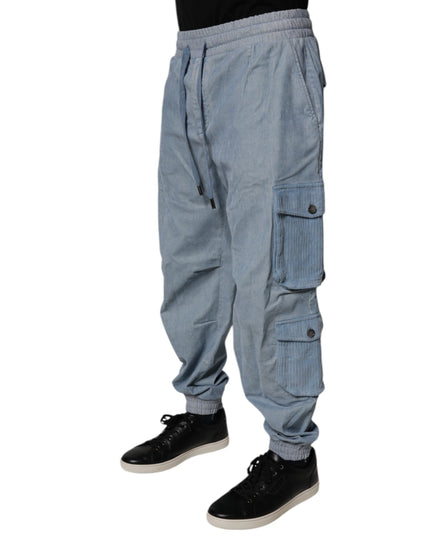 Dolce & Gabbana Light Blue Cotton Jogger Cargo Men Denim Pants