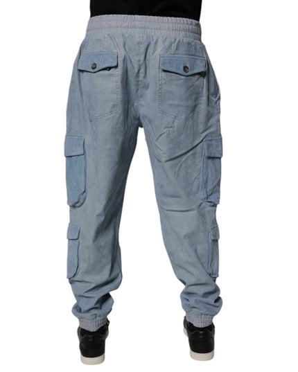 Dolce & Gabbana Light Blue Cotton Jogger Cargo Men Denim Pants