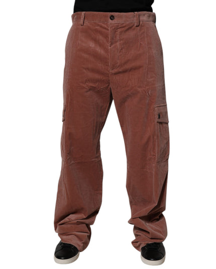 Dolce & Gabbana Brown Corduroy Cotton Cargo Men Denim Jeans