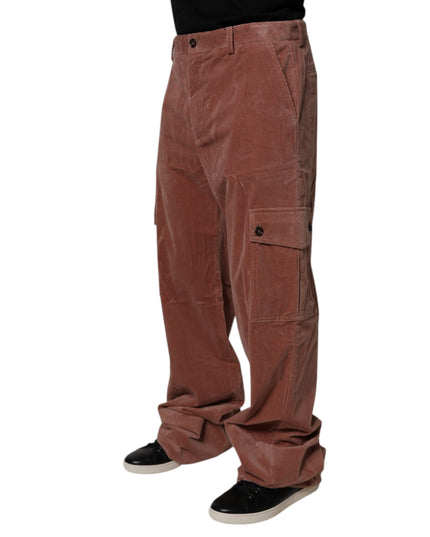 Dolce & Gabbana Brown Corduroy Cotton Cargo Men Denim Jeans