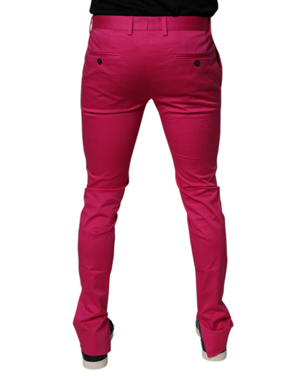 Dolce & Gabbana Pink Black Stripe Slim Fit Men Dress Pants