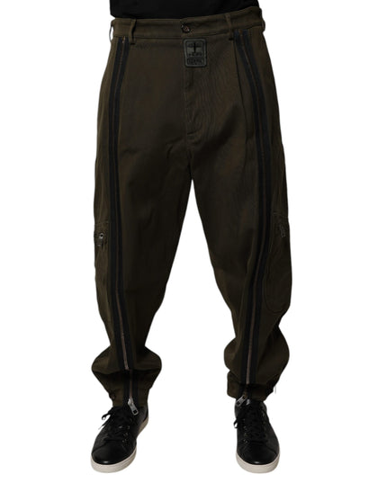 Dolce & Gabbana Dark Brown Cotton Jogger Cargo Pants