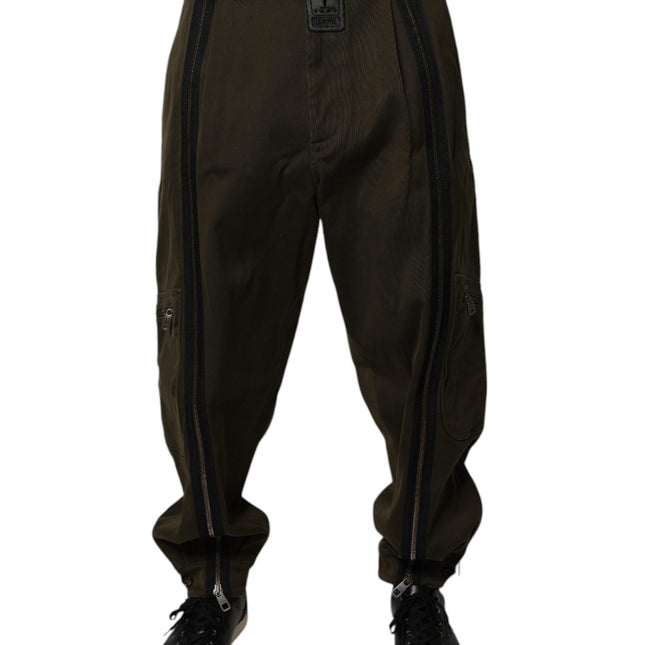 Dolce & Gabbana Dark Brown Cotton Jogger Cargo Pants