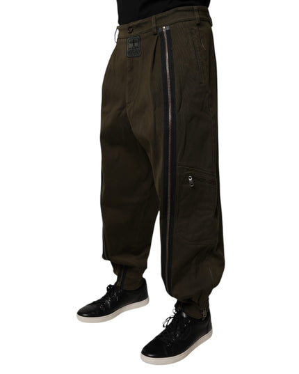 Dolce & Gabbana Dark Brown Cotton Jogger Cargo Pants