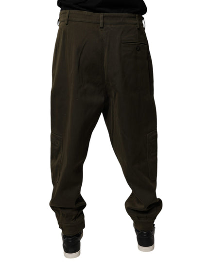 Dolce & Gabbana Dark Brown Cotton Jogger Cargo Pants