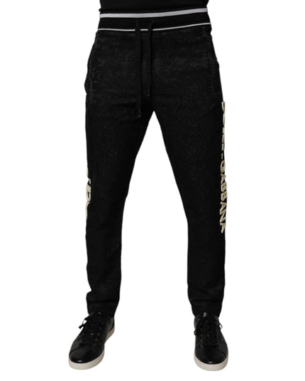 Dolce & Gabbana Black Mid Waist Jogger Men Sweatpants Pants