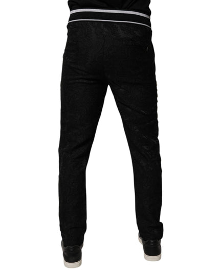 Dolce & Gabbana Black Mid Waist Jogger Men Sweatpants Pants