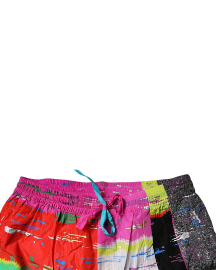 Dolce & Gabbana Multicolor Patchwork Mid Waist Sweatpants Pants