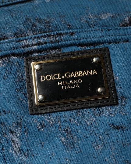 Dolce & Gabbana Blue Tie Dye Cotton Skinny Men Denim Jeans