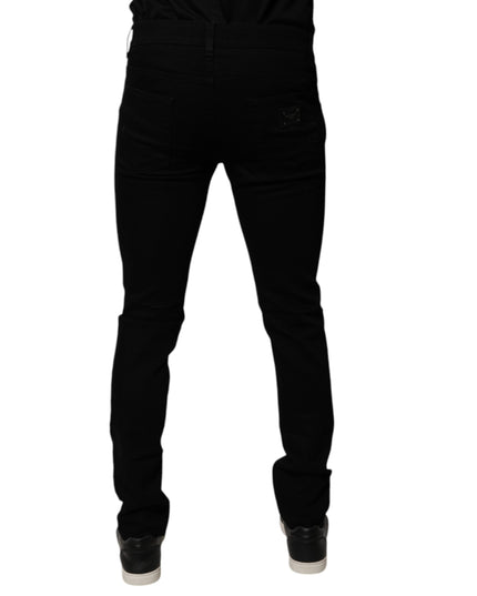 Dolce & Gabbana Black Sacred Heart Cotton Skinny Denim Jeans