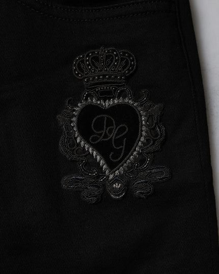 Dolce & Gabbana Black Sacred Heart Cotton Skinny Denim Jeans