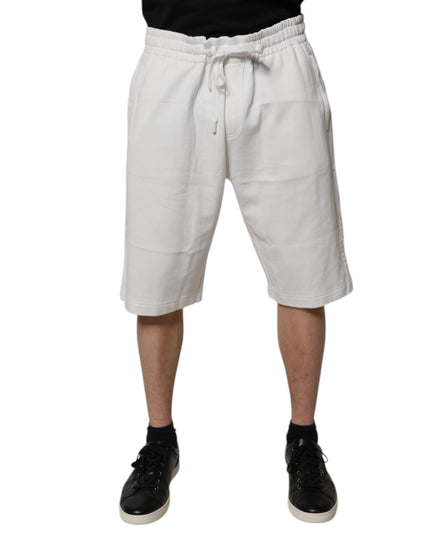 Dolce & Gabbana White Cotton Sweatshorts Men Bermuda Shorts
