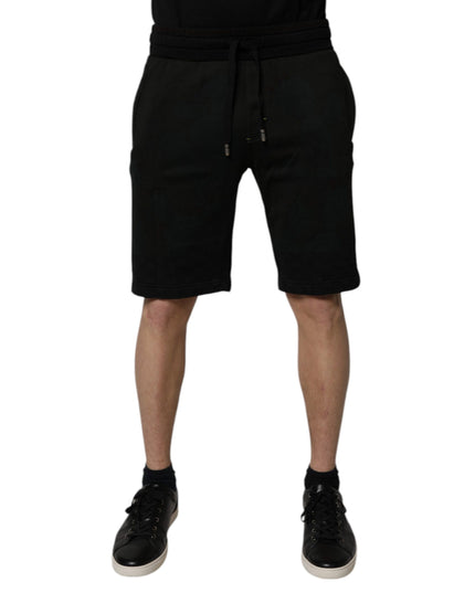 Dolce & Gabbana Black Cotton Sweatshorts Men Bermuda Shorts