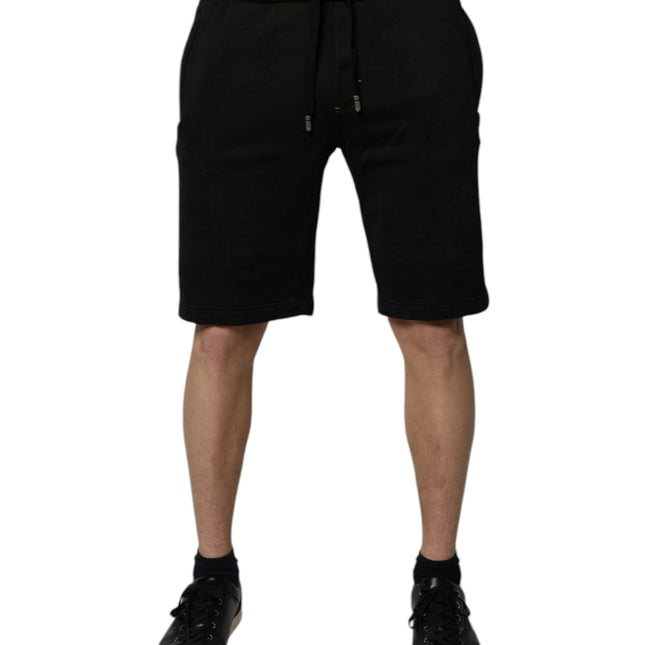 Dolce & Gabbana Black Cotton Sweatshorts Men Bermuda Shorts