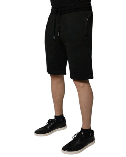 Dolce & Gabbana Black Cotton Sweatshorts Men Bermuda Shorts
