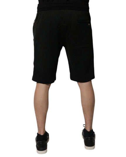 Dolce & Gabbana Black Cotton Sweatshorts Men Bermuda Shorts