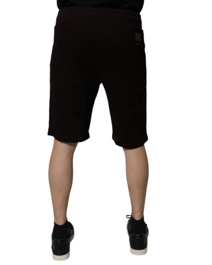 Dolce & Gabbana Maroon Cotton Sweatshorts Men Bermuda Shorts