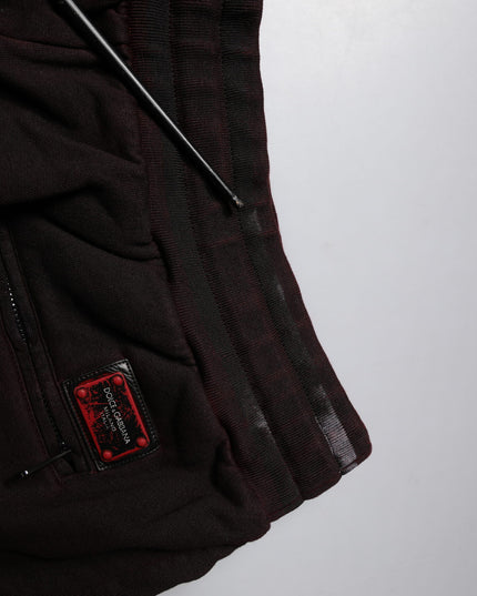 Dolce & Gabbana Maroon Cotton Logo Plaque Men Bermuda Shorts