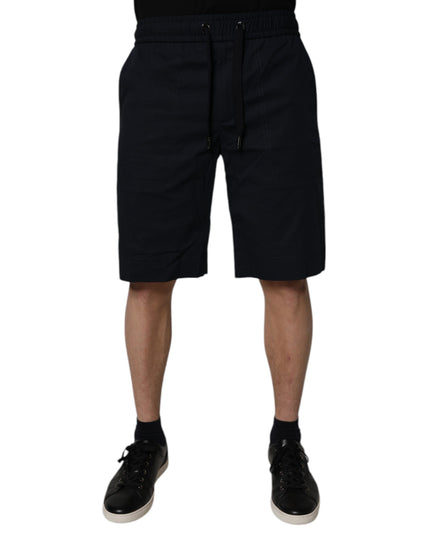 Dolce & Gabbana Black Cotton Sweatshorts Men Bermuda Shorts