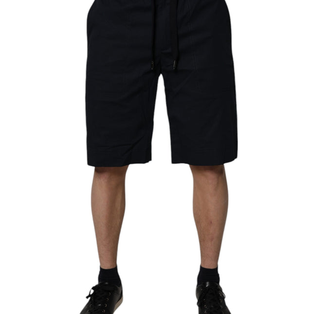 Dolce & Gabbana Black Cotton Sweatshorts Men Bermuda Shorts