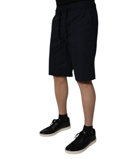 Dolce & Gabbana Black Cotton Sweatshorts Men Bermuda Shorts