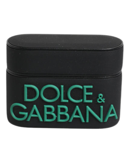 Dolce & Gabbana Black Orange Silicone Embossed Logo Airpods Case