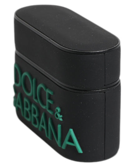 Dolce & Gabbana Black Orange Silicone Embossed Logo Airpods Case