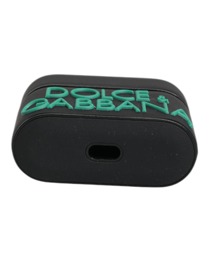 Dolce & Gabbana Black Orange Silicone Embossed Logo Airpods Case