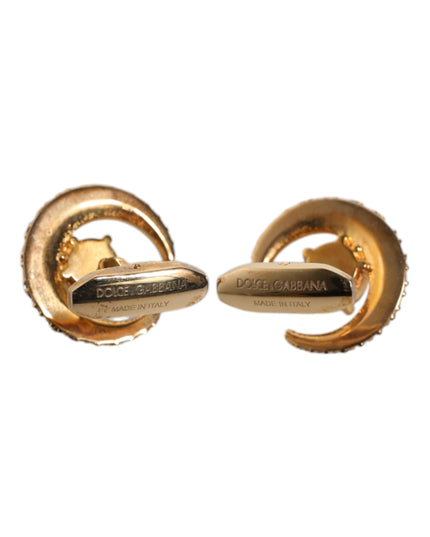 Dolce & Gabbana Brass Gold Black Crystal Luna Cufflink