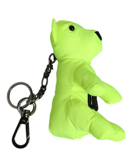 Dolce & Gabbana Green Bear Embroidered Logo Keychain Clasp Keyring