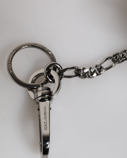 Dolce & Gabbana Red Black Polyester Animal Silhouette Keychain Keyring