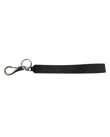 Dolce & Gabbana Black Nylon Logo DG Crown Men's Holder Keychain Keyring