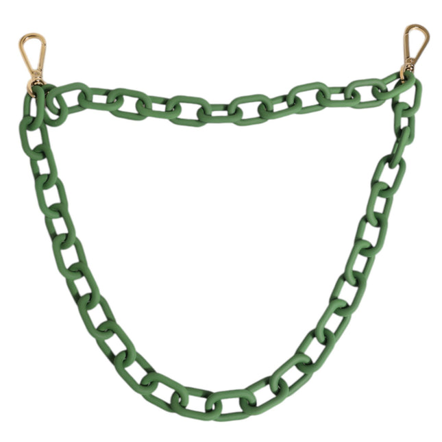 Dolce & Gabbana Green Plexy Acrylic Chunky Gold Hardware Wallet Chain