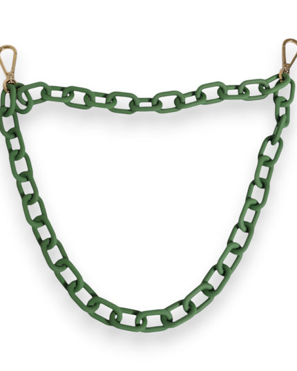 Dolce & Gabbana Green Plexy Acrylic Chunky Gold Hardware Wallet Chain