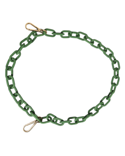 Dolce & Gabbana Green Plexy Acrylic Chunky Gold Hardware Wallet Chain