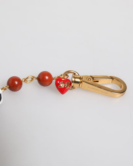 Dolce & Gabbana Multicolor Gold Tone Brass Chain DG Logo Dice Bracelet