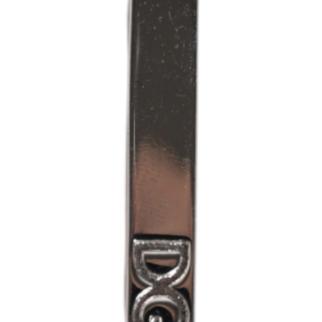 Dolce & Gabbana Silver Tone Brass Logo Branded Tie Clip Bar