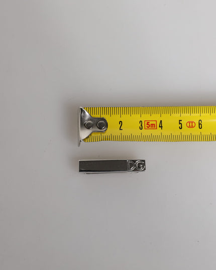 Dolce & Gabbana Silver Tone Brass Logo Branded Tie Clip Bar
