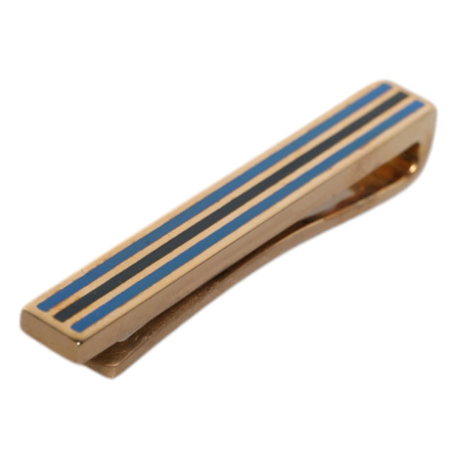 Dolce & Gabbana Gold Tone Brass Logo Branded Tie Clip Bar