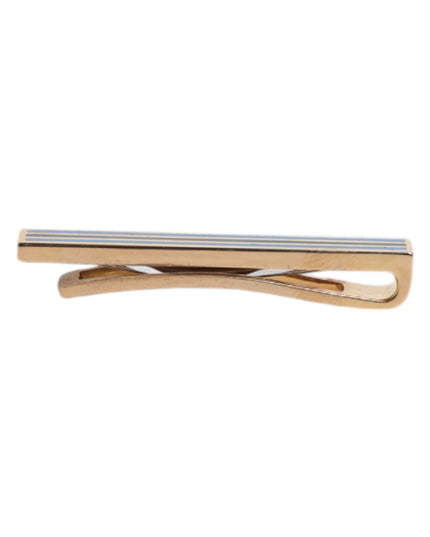 Dolce & Gabbana Gold Tone Brass Logo Branded Tie Clip Bar