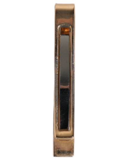 Dolce & Gabbana Gold Tone Brass Logo Branded Tie Clip Bar