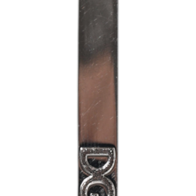 Dolce & Gabbana Silver Tone Brass Logo Branded Tie Clip Bar