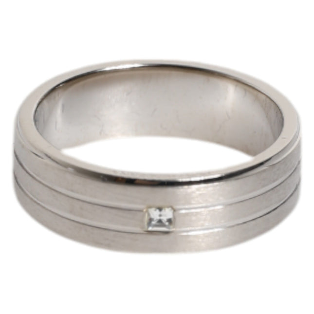 Dolce & Gabbana Silver Tone Brass Clear Crystal DG Logo Ring