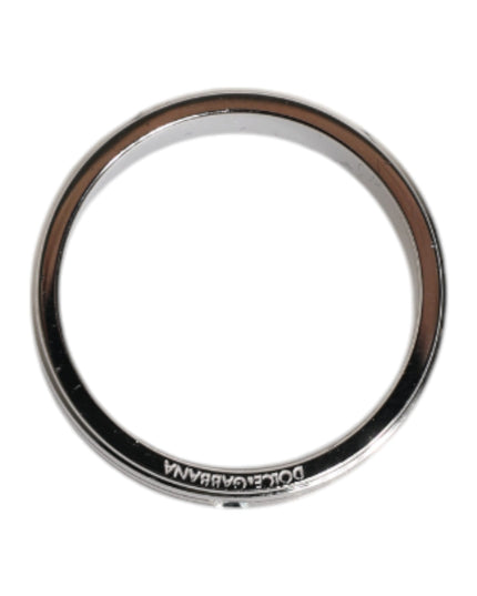 Dolce & Gabbana Silver Tone Brass Clear Crystal DG Logo Ring